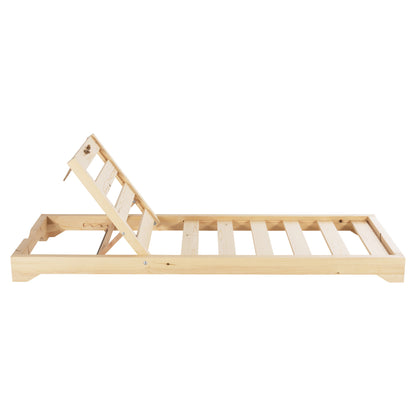 Beach Lounger Low Ikaria Hm6115.01 Pine Wood In Natural 80x208x32-100hcm.