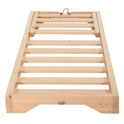Beach Lounger Low Ikaria Hm6115.01 Pine Wood In Natural 80x208x32-100hcm.