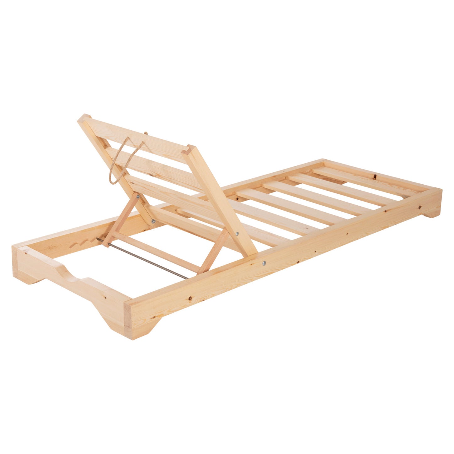 Beach Lounger Low Ikaria Hm6115.01 Pine Wood In Natural 80x208x32-100hcm.