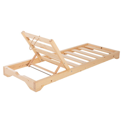 Beach Lounger Low Ikaria Hm6115.01 Pine Wood In Natural 80x208x32-100hcm.