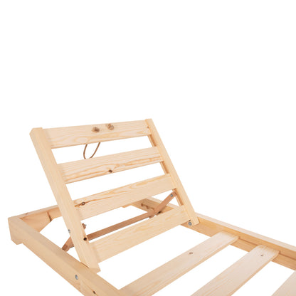 Beach Lounger Low Ikaria Hm6115.01 Pine Wood In Natural 80x208x32-100hcm.
