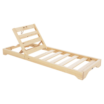 Beach Lounger Low Ikaria Hm6115.01 Pine Wood In Natural 80x208x32-100hcm.