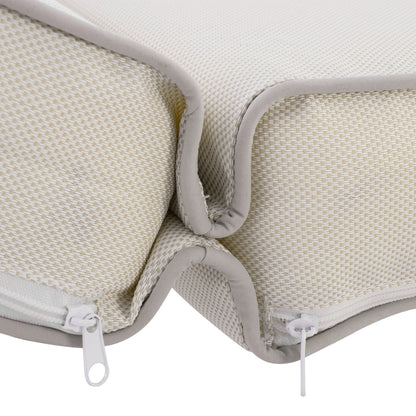 Beach Lounger Korinos Hm10773.60t Pine Wood In Walnut--cushion In Cream 79x204x80hcm.