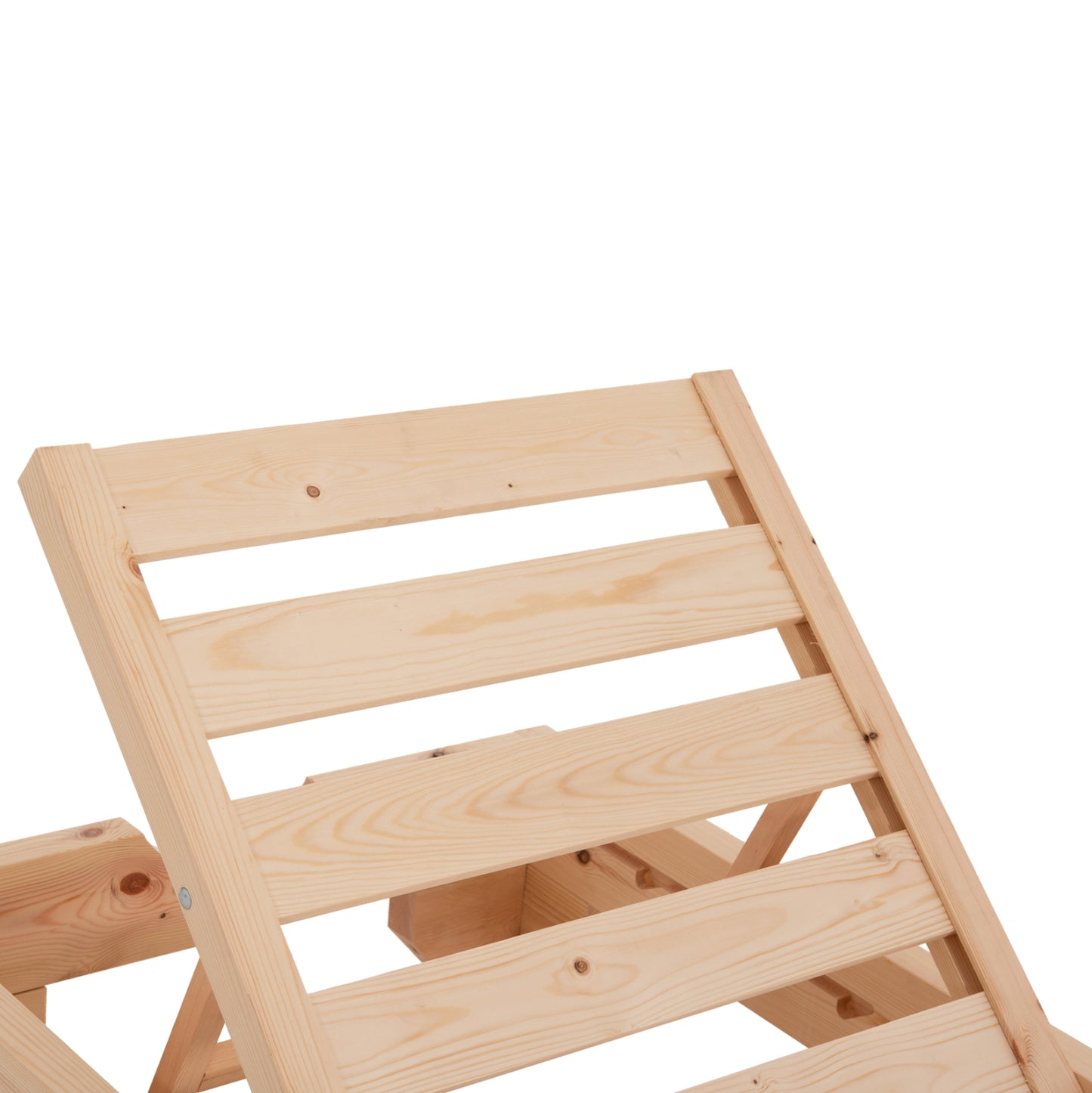 Beach Lounger With Cushion Korinos Hm10775.04t Pine Wood--textilene Cover In Mocha 79x204x77hcm.