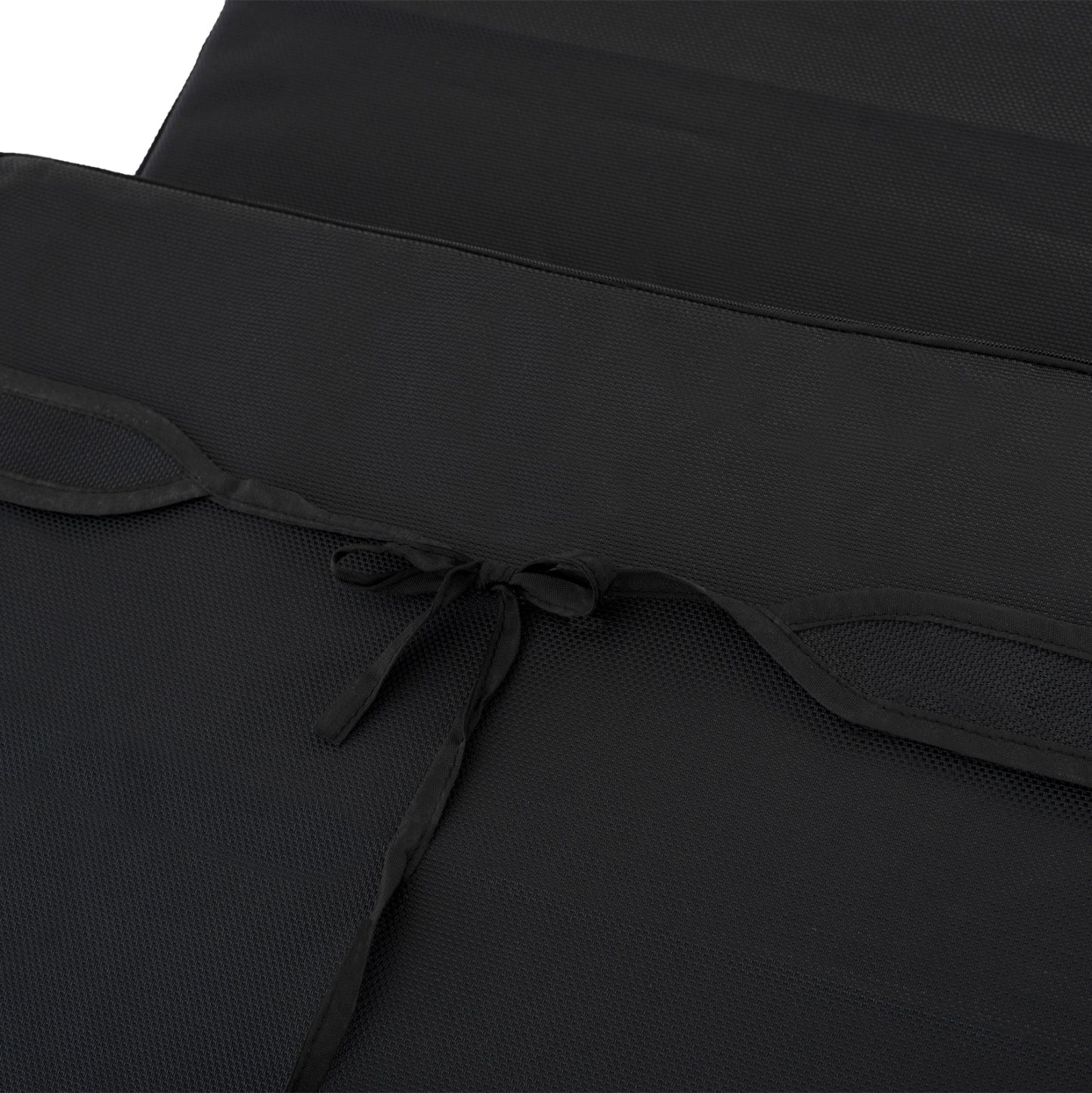 Beach Lounger With Cushion Korinos Hm10775.05t Pine Wood--textilene Cover In Black 79x204x77hcm.