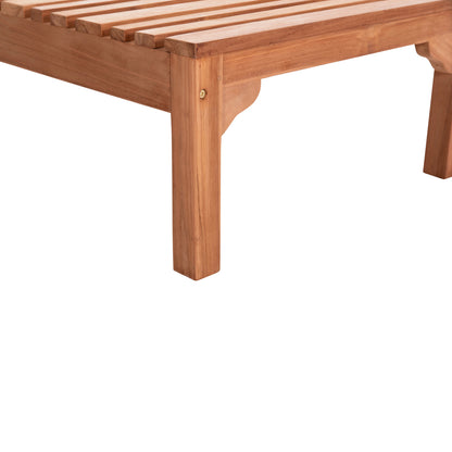 Sun Lounger With Wheels Stellano Hm6159 Teak Wood In Natural Color 200x65x31hcm.
