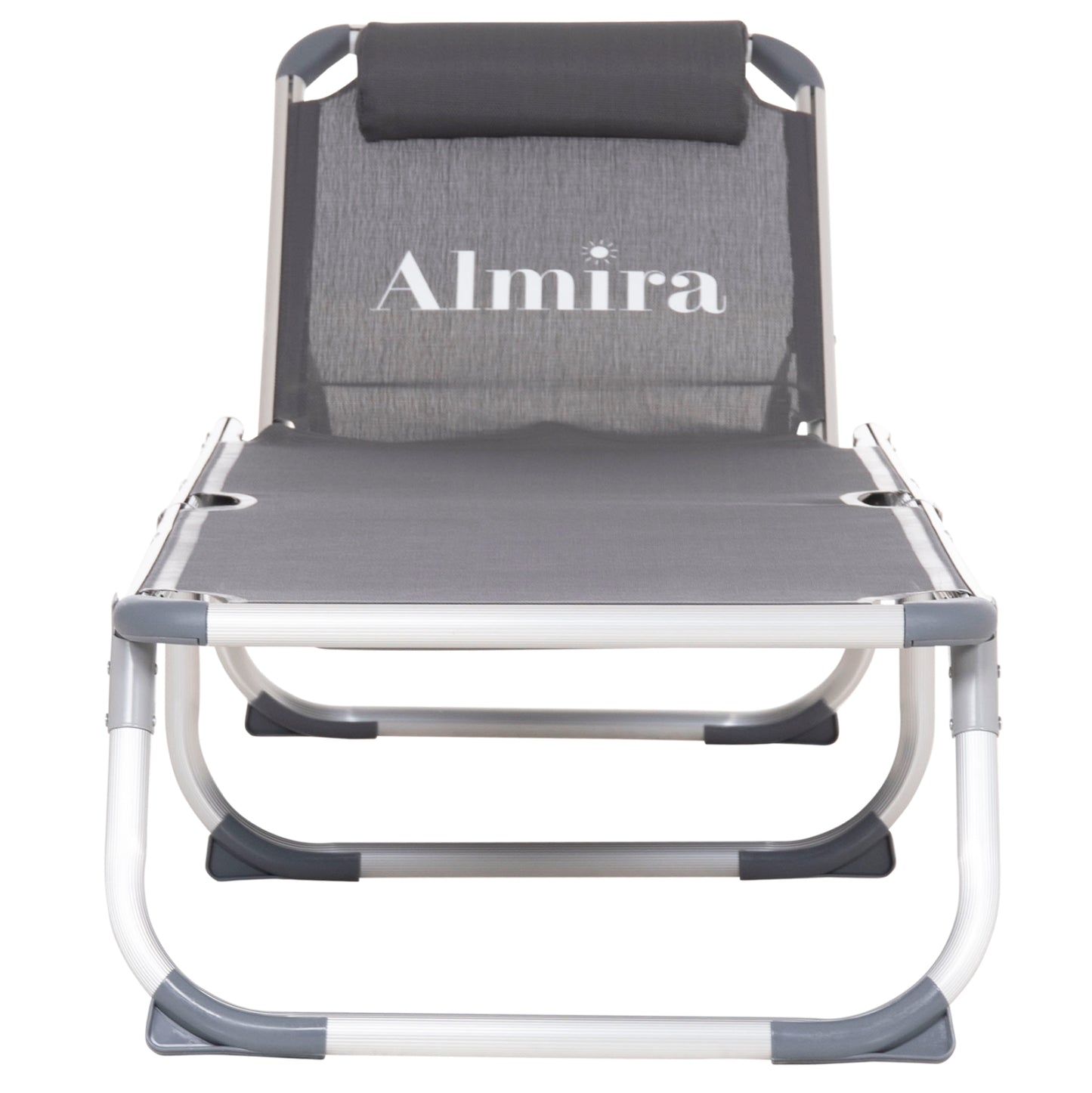 Beach Sunbed Heavy Duty Aluminum Almira Hm5054.10 Grey Textilene 187x59x78hcm.