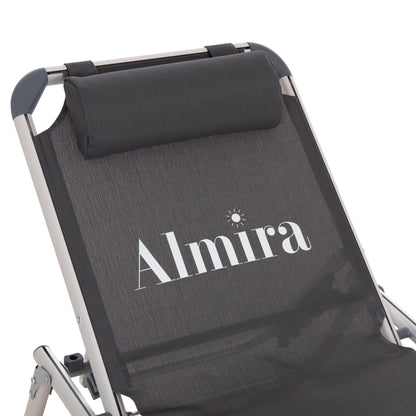 Beach Sunbed Heavy Duty Aluminum Almira Hm5054.10 Grey Textilene 187x59x78hcm.