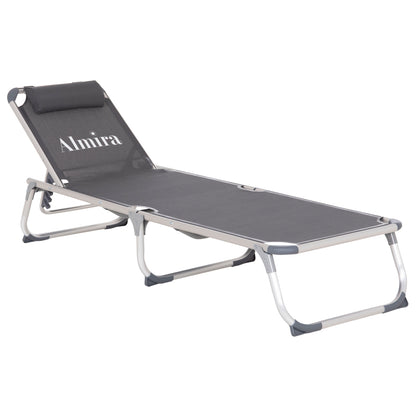 Beach Sunbed Heavy Duty Aluminum Almira Hm5054.10 Grey Textilene 187x59x78hcm.