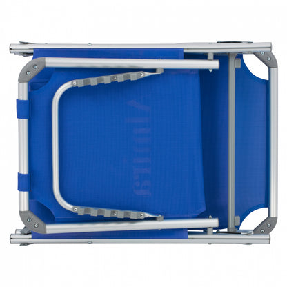 Sunbed For Beach Hm5054.01 Heavy Type Blue Aluminum 188x58x28-80 Cm.
