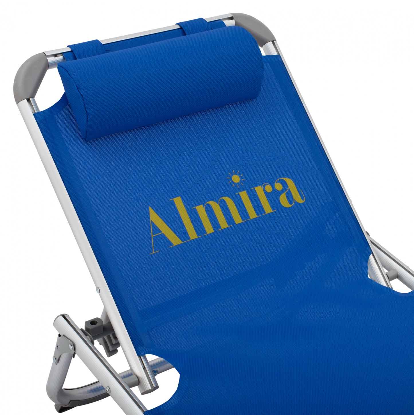 Sunbed For Beach Hm5054.01 Heavy Type Blue Aluminum 188x58x28-80 Cm.