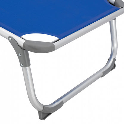 Sunbed For Beach Hm5054.01 Heavy Type Blue Aluminum 188x58x28-80 Cm.
