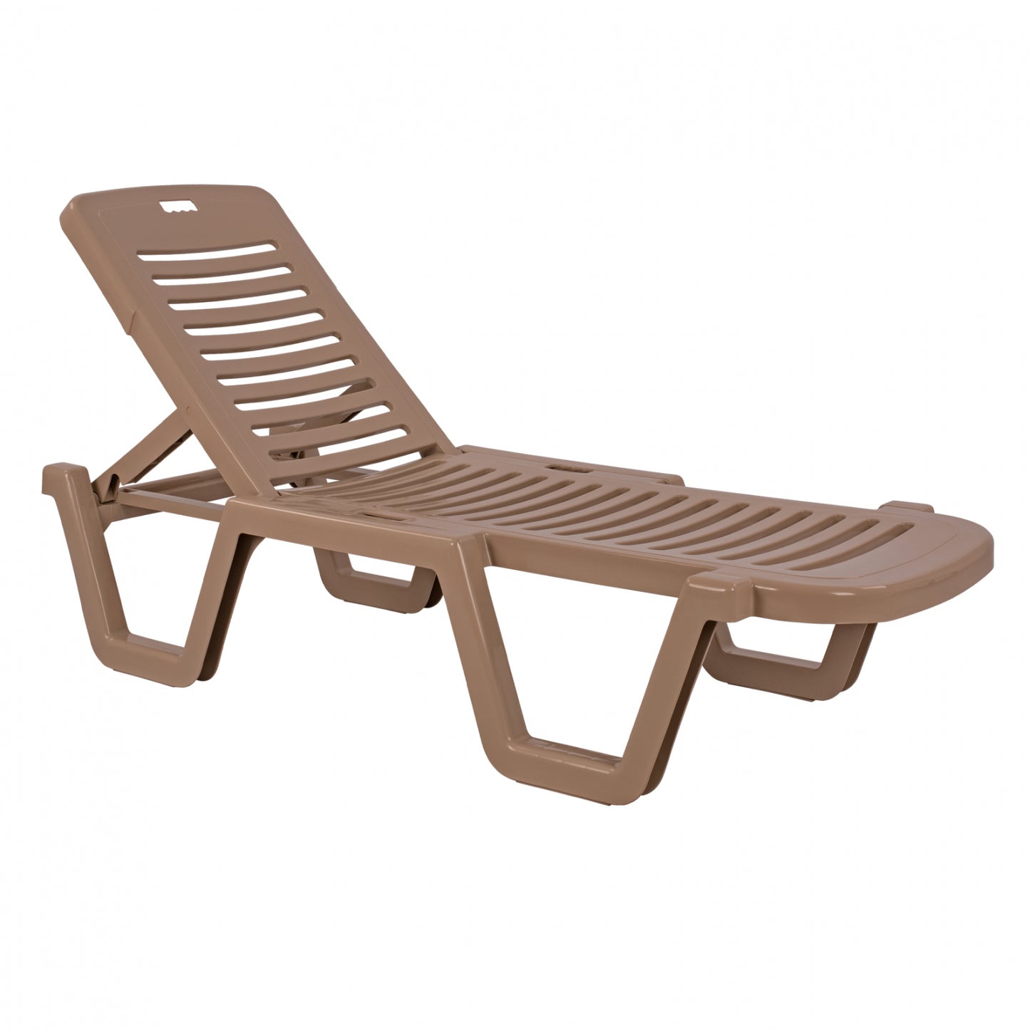 Beach Sunbed Plastic Recling Relax Cappuccino 190Χ70Χ36h Cm 303002061-04