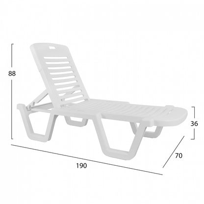 Sunbed Beach Plastic Reclining Relax 70x190x36cm