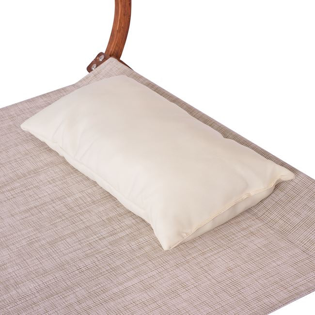 Sunbed Wooden Walnut-beige With Shade Colby Hm5671.02 105x221x162cm