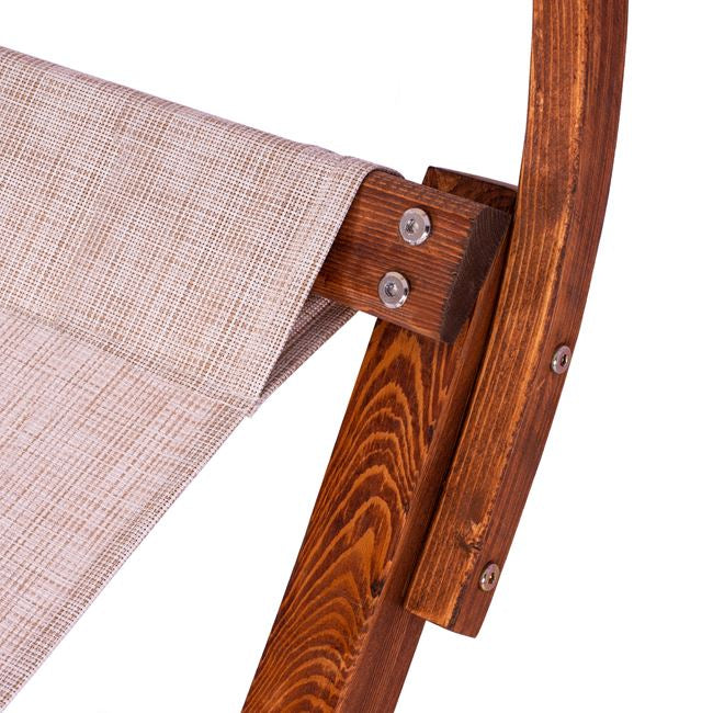 Sunbed Wooden Walnut-beige With Shade Colby Hm5671.02 105x221x162cm