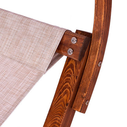 Sunbed Wooden Walnut-beige With Shade Colby Hm5671.02 105x221x162cm