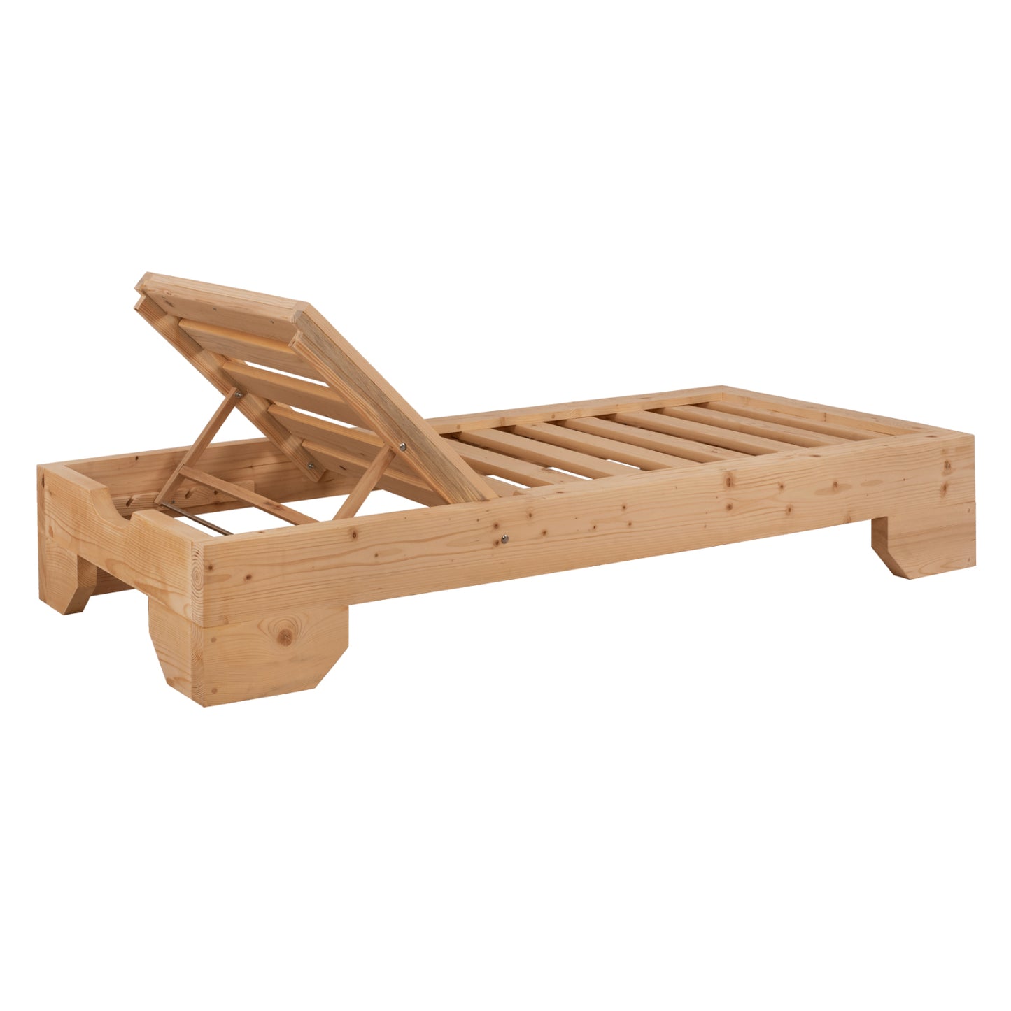 Sunbed Wooden Heavy Duty Macedonia Hm5646.03 Natural Impregnation 204x77.5x29cm