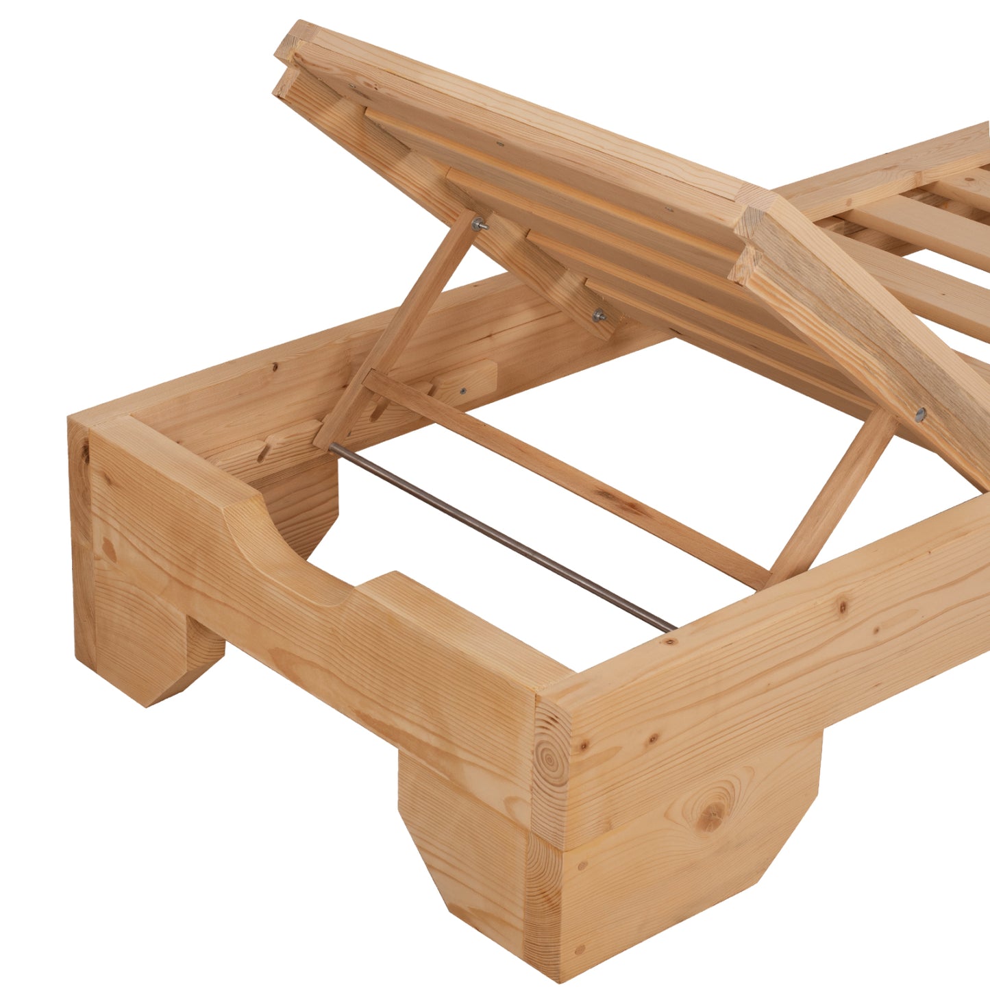 Sunbed Wooden Heavy Duty Macedonia Hm5646.03 Natural Impregnation 204x77.5x29cm