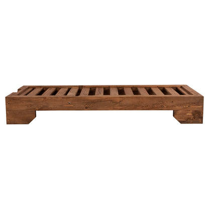 Sunbed Wooden Heavy-duty Macadonia Hm5646.01 Walnut 204x77,5x29cm