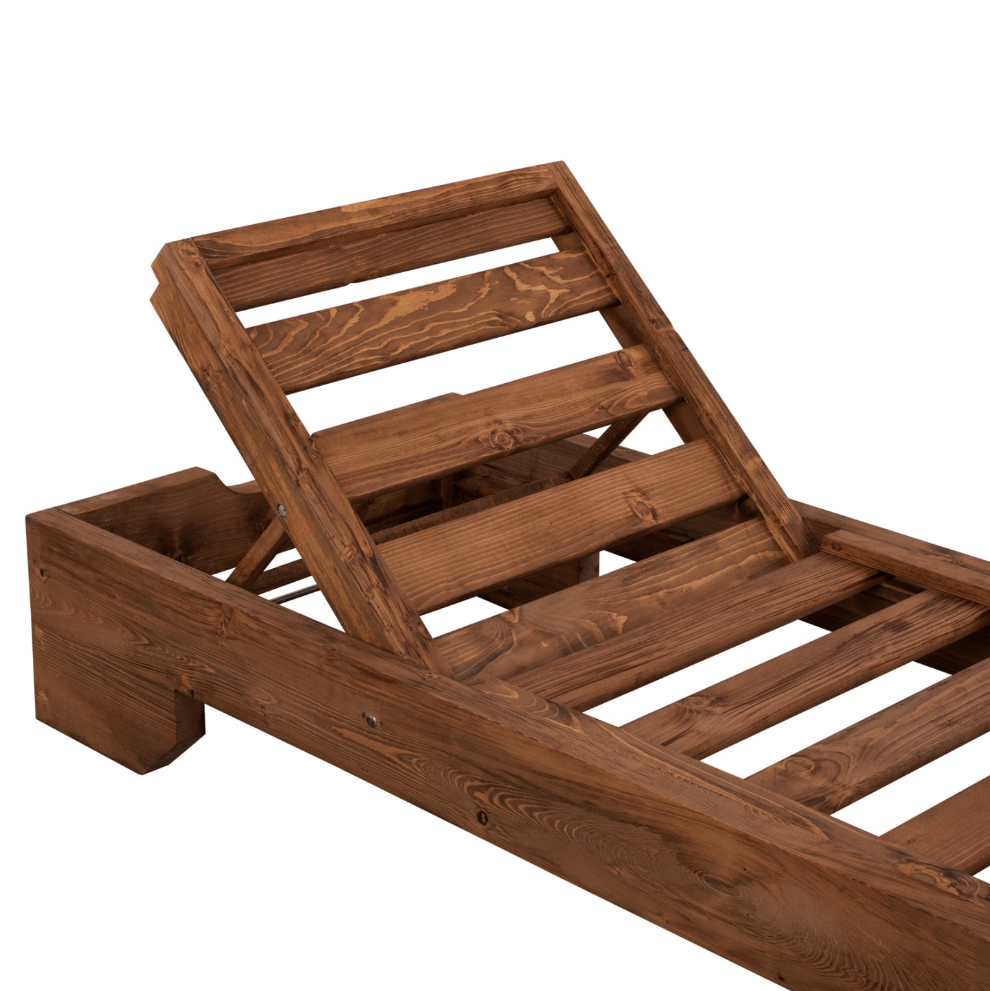 Sunbed Wooden Heavy-duty Macadonia Hm5646.01 Walnut 204x77,5x29cm