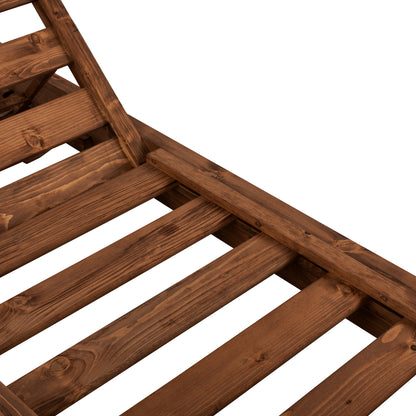 Sunbed Wooden Heavy-duty Macadonia Hm5646.01 Walnut 204x77,5x29cm