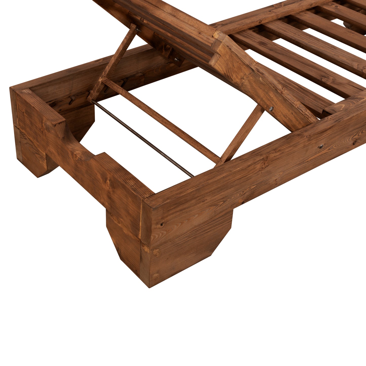Sunbed Wooden Heavy-duty Macadonia Hm5646.01 Walnut 204x77,5x29cm