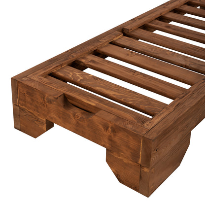 Sunbed Wooden Heavy-duty Macadonia Hm5646.01 Walnut 204x77,5x29cm