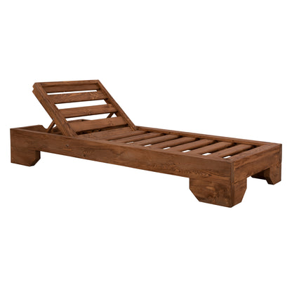 Sunbed Wooden Heavy-duty Macadonia Hm5646.01 Walnut 204x77,5x29cm