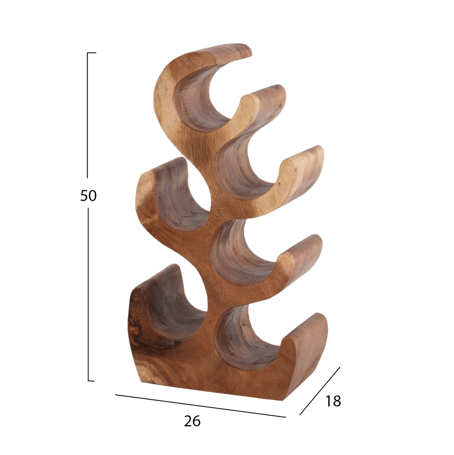 Bottle Rack Made Of Suar Wood 6-seat 18x20x50hcm.hm9485