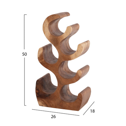 Bottle Rack Made Of Suar Wood 6-seat 18x20x50hcm.hm9485