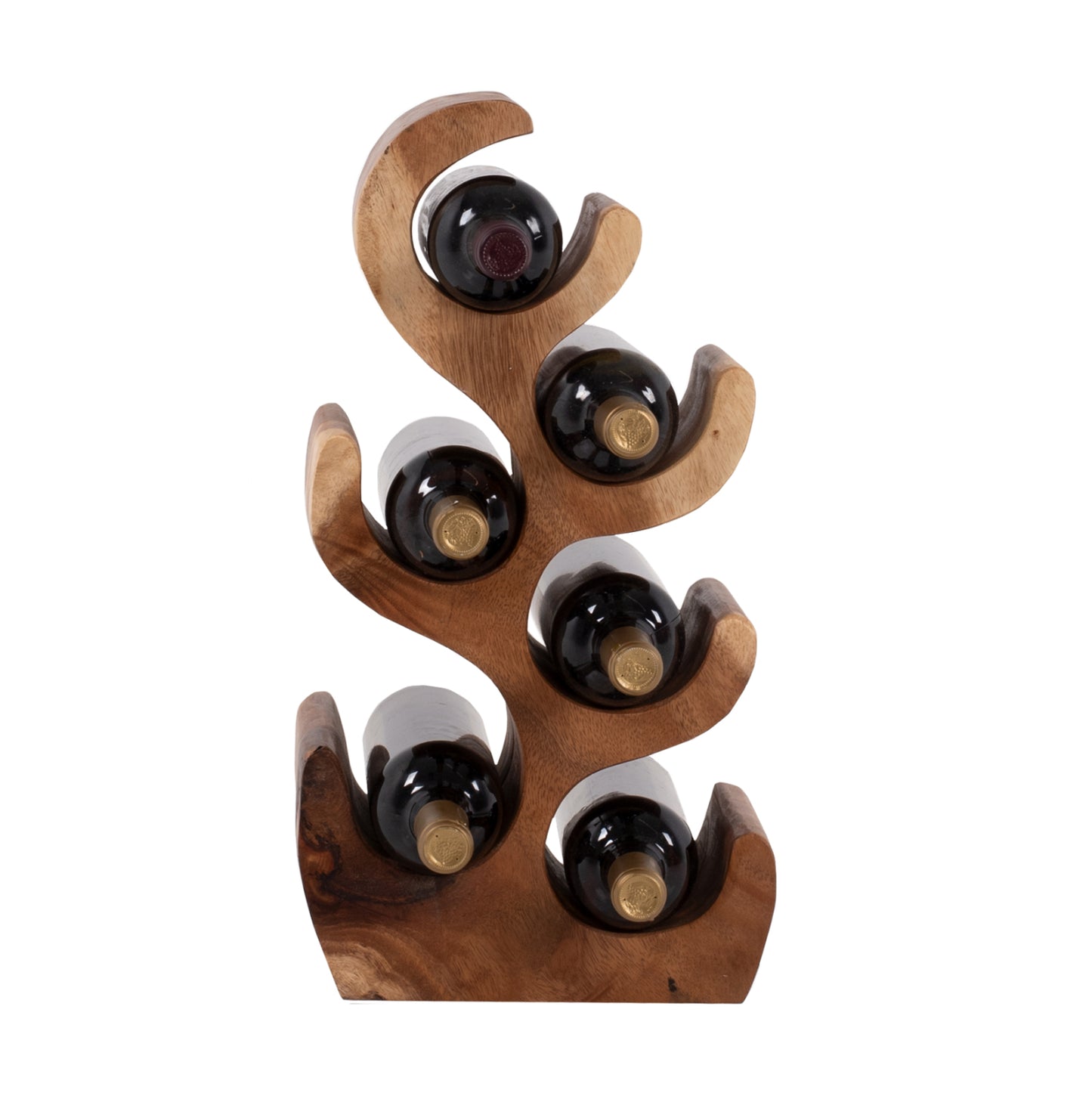 Bottle Rack Made Of Suar Wood 6-seat 18x20x50hcm.hm9485