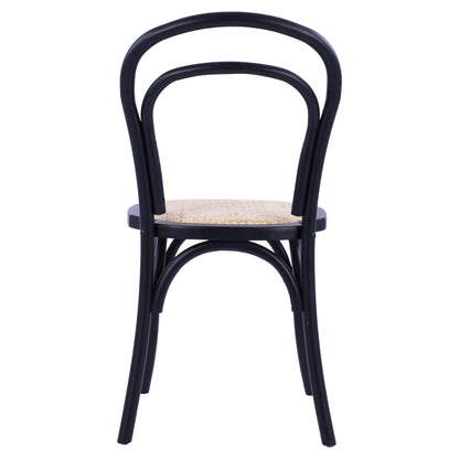 Wooden Chair Vienna Type Aliyah Stackable From Beech Wood Black Matte Hm8644.02 45x54x89 Cm