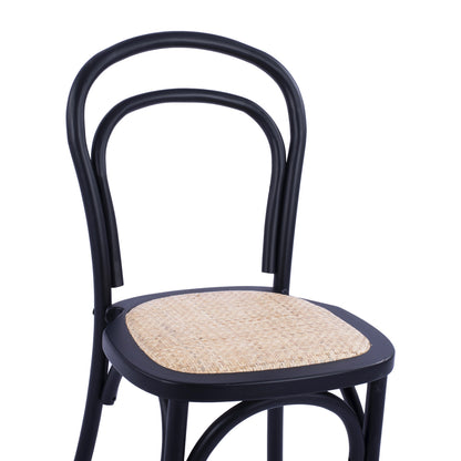 Wooden Chair Vienna Type Aliyah Stackable From Beech Wood Black Matte Hm8644.02 45x54x89 Cm