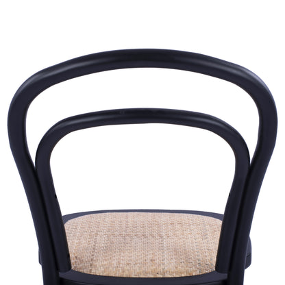 Wooden Chair Vienna Type Aliyah Stackable From Beech Wood Black Matte Hm8644.02 45x54x89 Cm