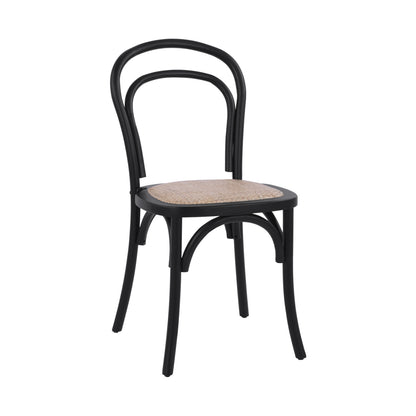 Wooden Chair Vienna Type Aliyah Stackable From Beech Wood Black Matte Hm8644.02 45x54x89 Cm