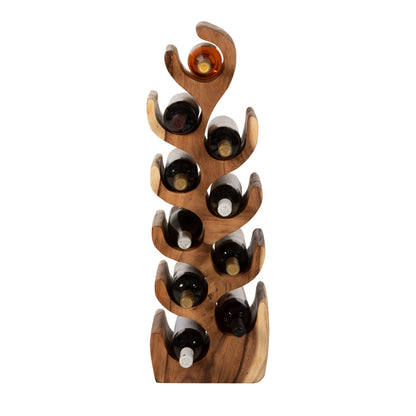 Bottle Rack Vertical Made Of Suar Wood 27x18,5x82hcm. Hm9486
