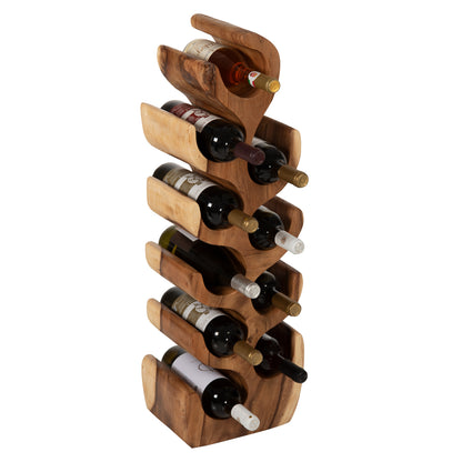 Bottle Rack Vertical Made Of Suar Wood 27x18,5x82hcm. Hm9486
