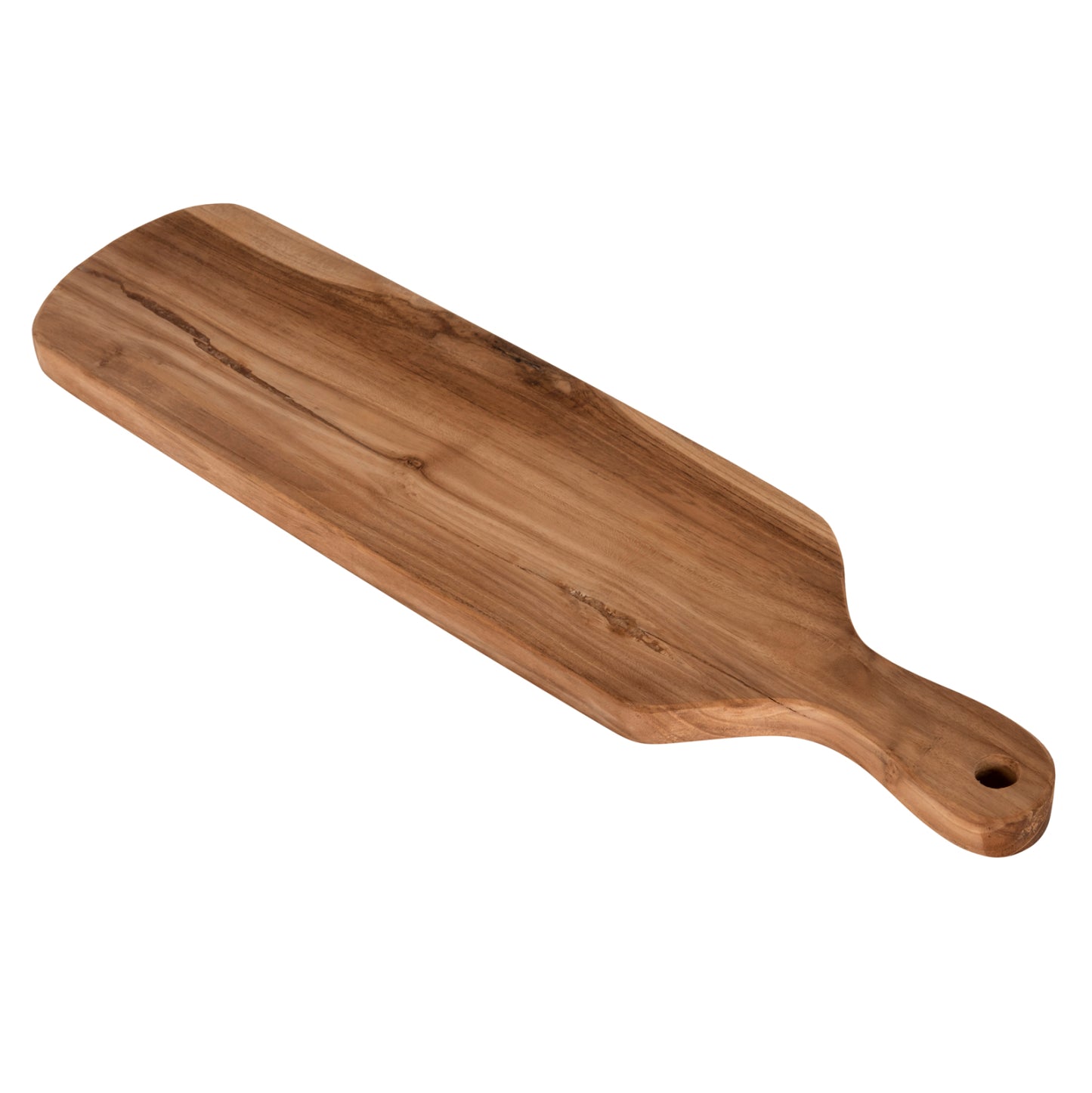 Cutting Board For The Kitchen Hm4285 Teak Wood In Natural-with Handle & Hanging Hole 15x58x2hcm.