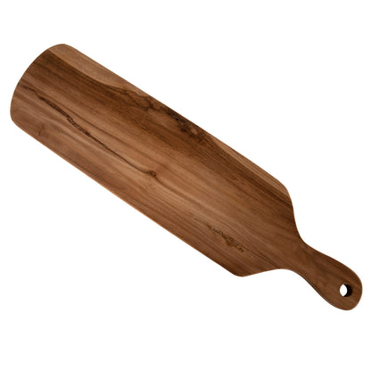 Cutting Board For The Kitchen Hm4285 Teak Wood In Natural-with Handle & Hanging Hole 15x58x2hcm.