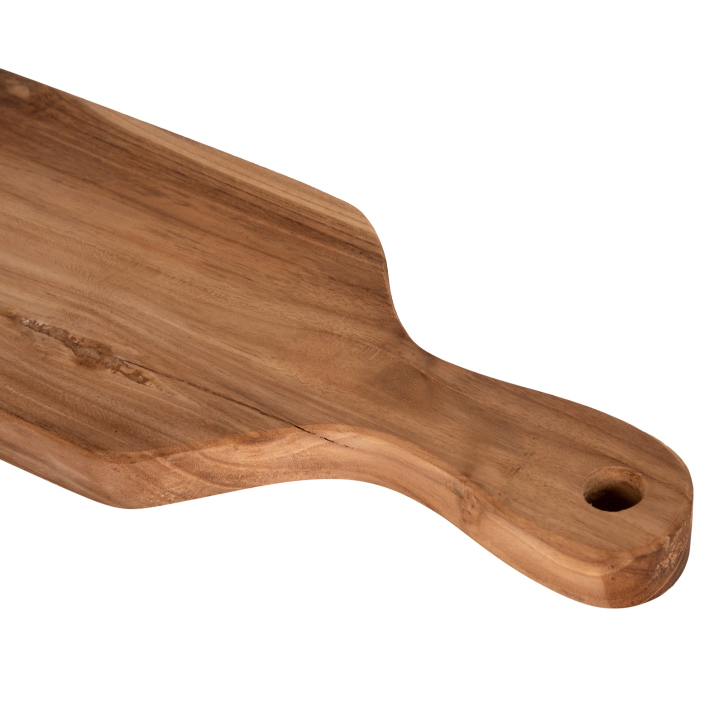 Cutting Board For The Kitchen Hm4285 Teak Wood In Natural-with Handle & Hanging Hole 15x58x2hcm.