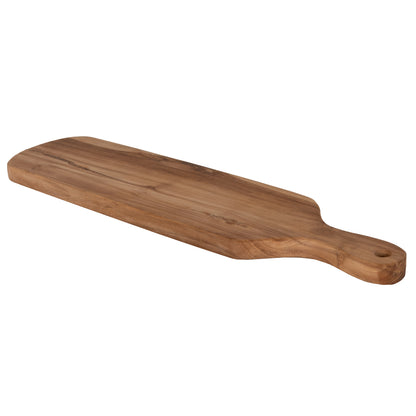 Cutting Board For The Kitchen Hm4285 Teak Wood In Natural-with Handle & Hanging Hole 15x58x2hcm.