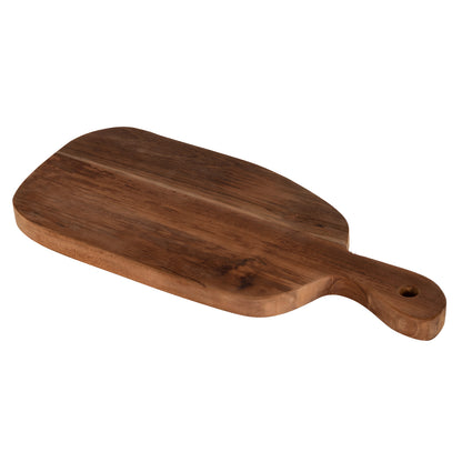 Cutting Board In Normal Shape Hm4290 Teak Wood In Natural- Hanging Hole And Handle 19x43,5x2hcm.