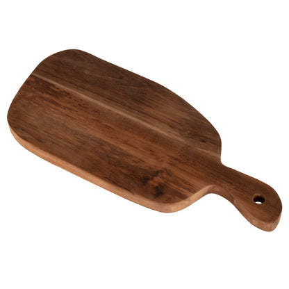 Cutting Board In Normal Shape Hm4290 Teak Wood In Natural- Hanging Hole And Handle 19x43,5x2hcm.