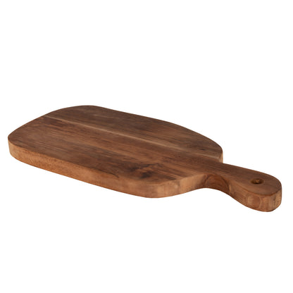 Cutting Board In Normal Shape Hm4290 Teak Wood In Natural- Hanging Hole And Handle 19x43,5x2hcm.