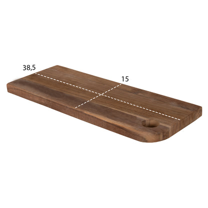 Cutting Board For The Kitchen Hm4291 Teak Wood In Natural-with Hanging Hole 15x38,5x2h Cm.