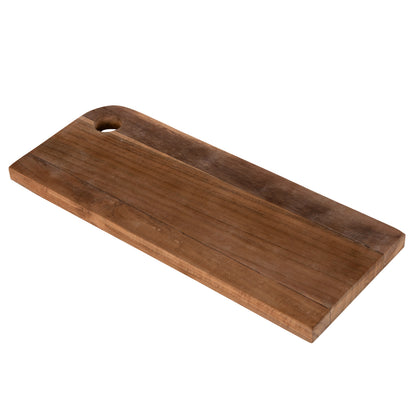 Cutting Board For The Kitchen Hm4291 Teak Wood In Natural-with Hanging Hole 15x38,5x2h Cm.