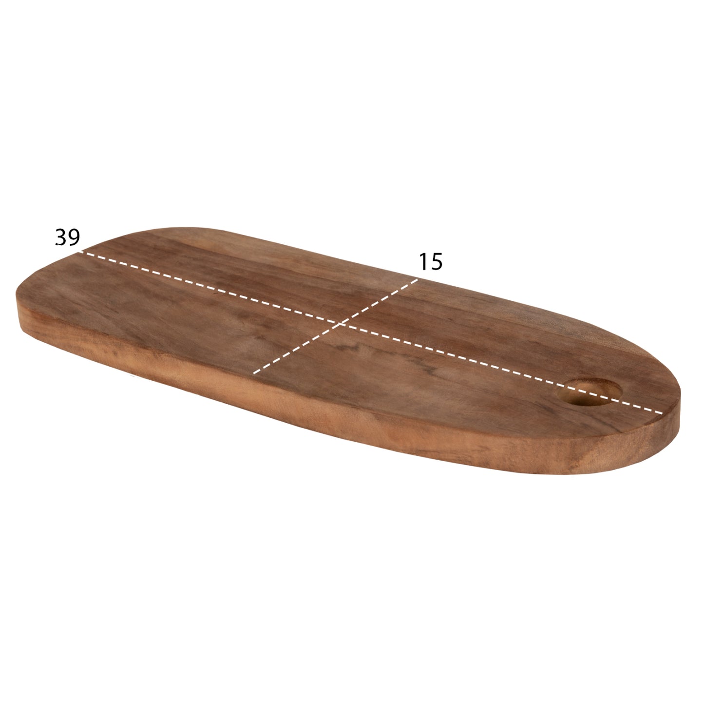 Cutting Board In Oblong Shape Hm4286 Teak Wood In Natural-with Hanging Hole 15x39x2hcm.
