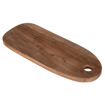 Cutting Board In Oblong Shape Hm4286 Teak Wood In Natural-with Hanging Hole 15x39x2hcm.