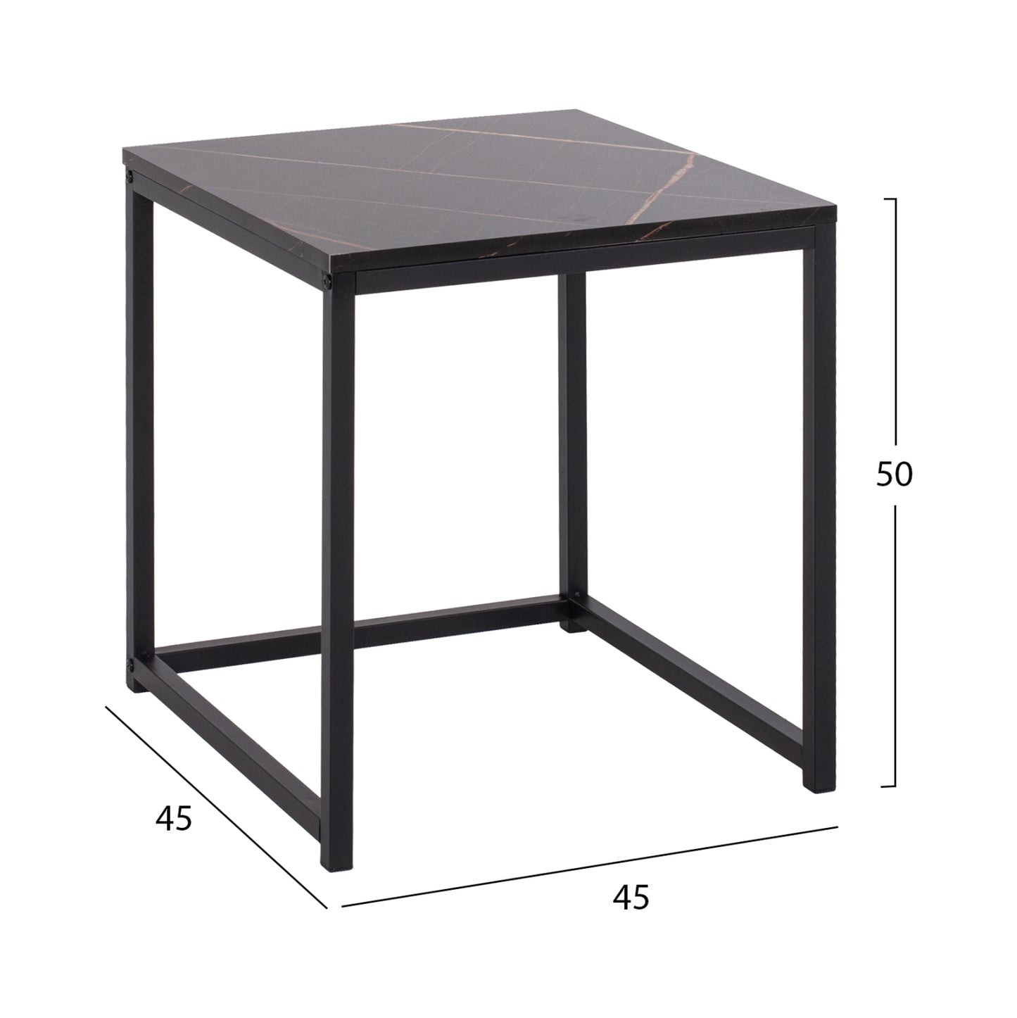 Side Tables Grelay Set 2pcs Mdf & Metal 45Χ45Χ50hcm.hm8762.13